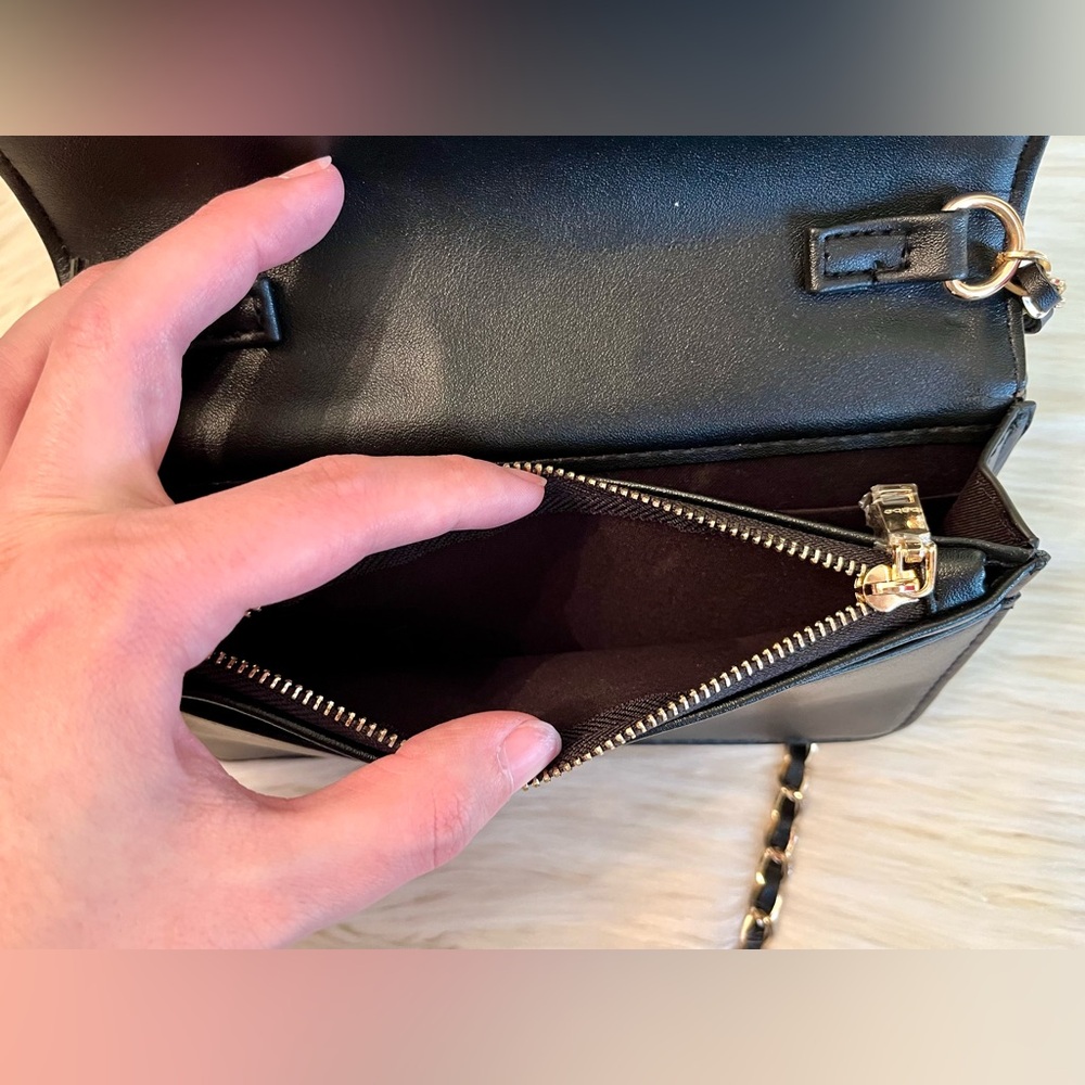 Bebe Black Quilted Crossbody Clutch Bag - Picture 8 of 9